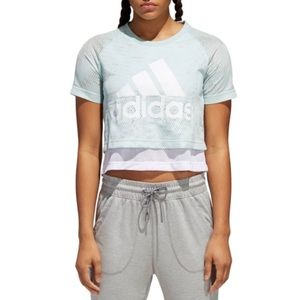 Adidas Mesh Crop Top Relaxed Fit Size Large NWT